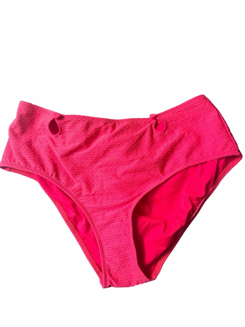 Morgan Lane Lyla Bikini Bottom XL Lipstick Red Textured NWT